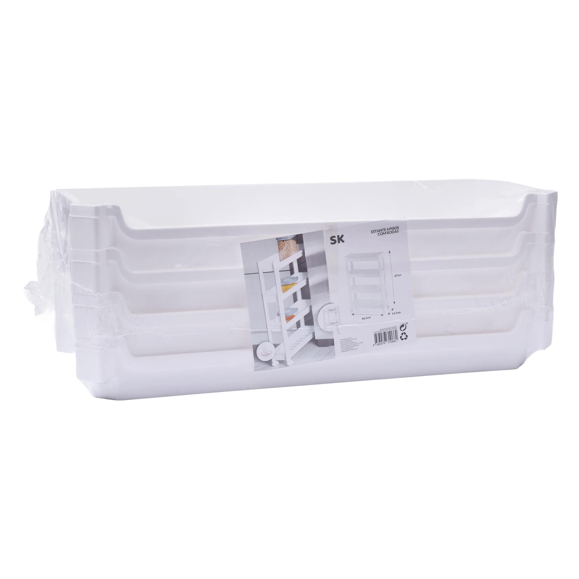 ESTANTE 4 PISOS C/RODAS SK ORG-060-066 CX6