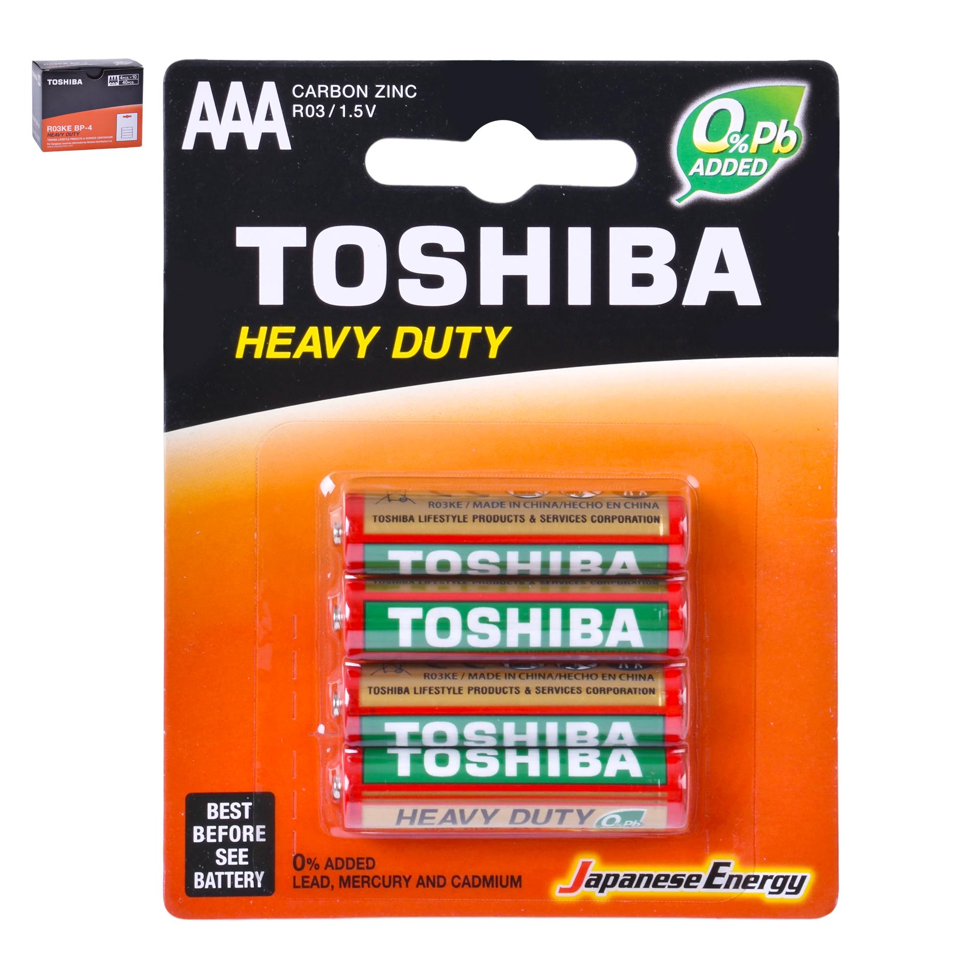 PILHAS TOSHIBA H. DUTY R03 AAA 4PÇS PILHAS TOSHIBA H. DUTY R03 AAA 4PÇS