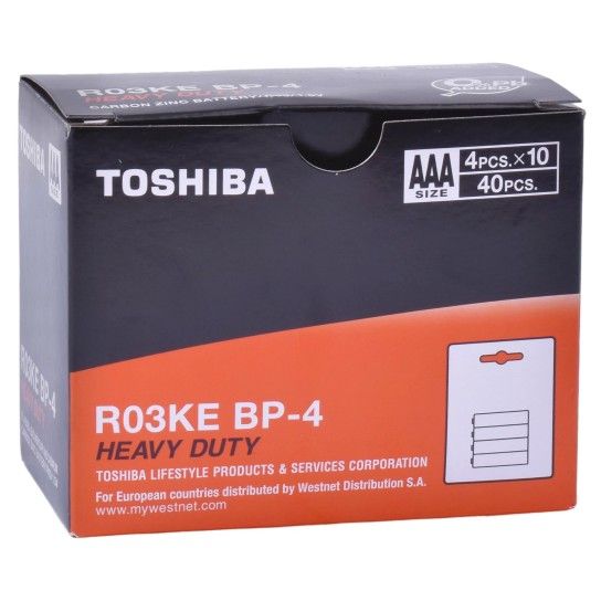 PILHAS TOSHIBA H. DUTY R03 AAA 4PÇS PILHAS TOSHIBA H. DUTY R03 AAA 4PÇS