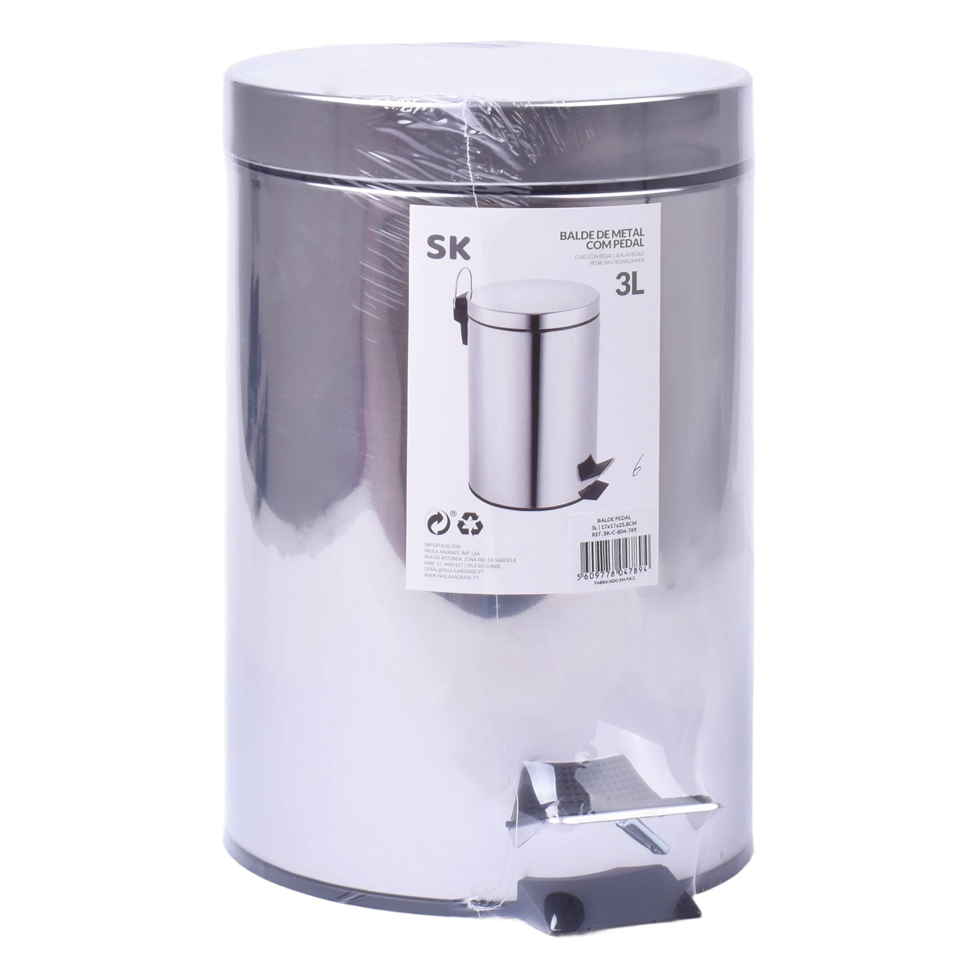 BALDE C/PEDAL 3LT 17X17X25CM SK-C-804-789 CX6 BALDE C/PEDAL 3LT 17X17X25CM SK-C-804-789 CX6