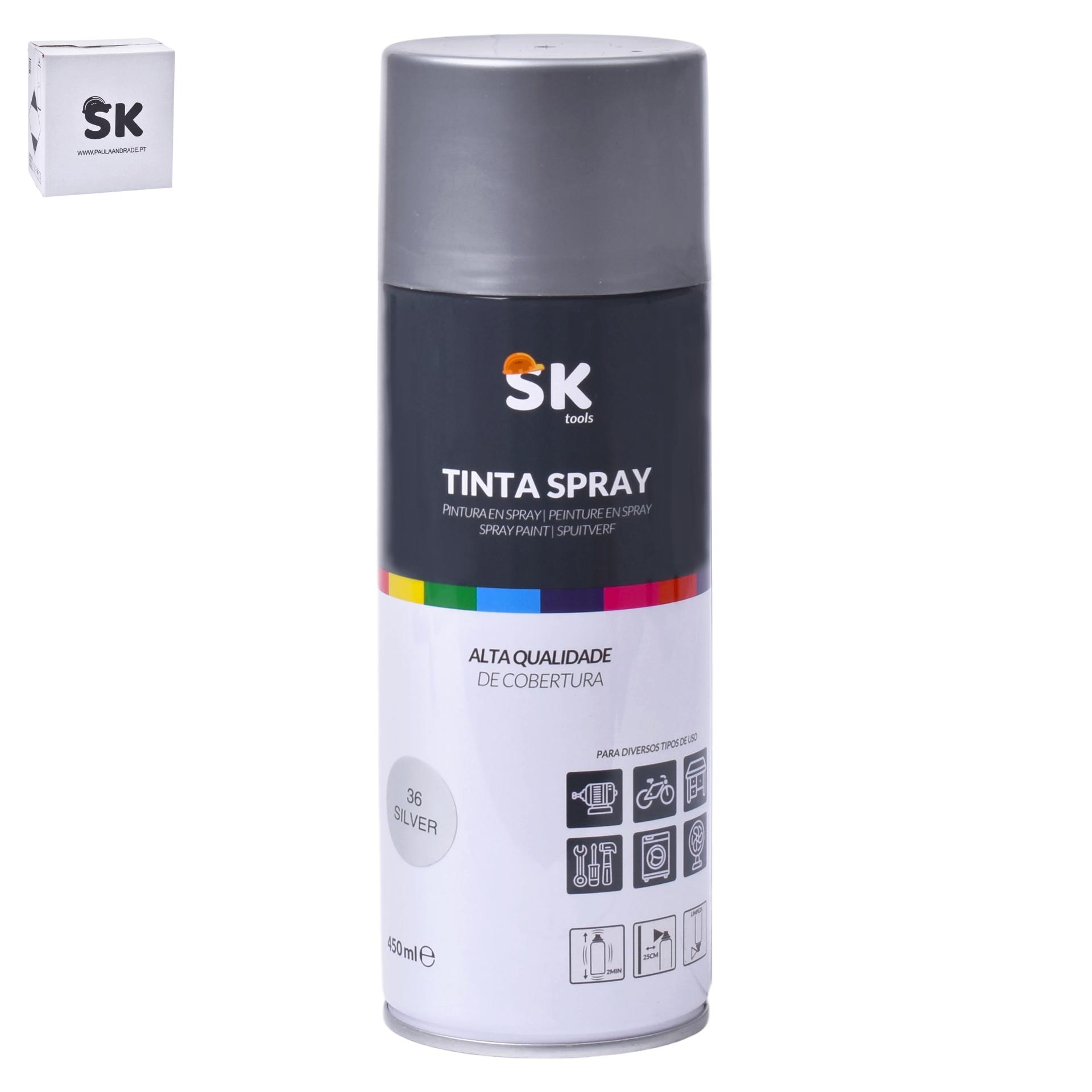 TINTA SPRAY 36 SILVER SK 990-307 CX48 TINTA SPRAY 36 SILVER SK 990-307 CX48