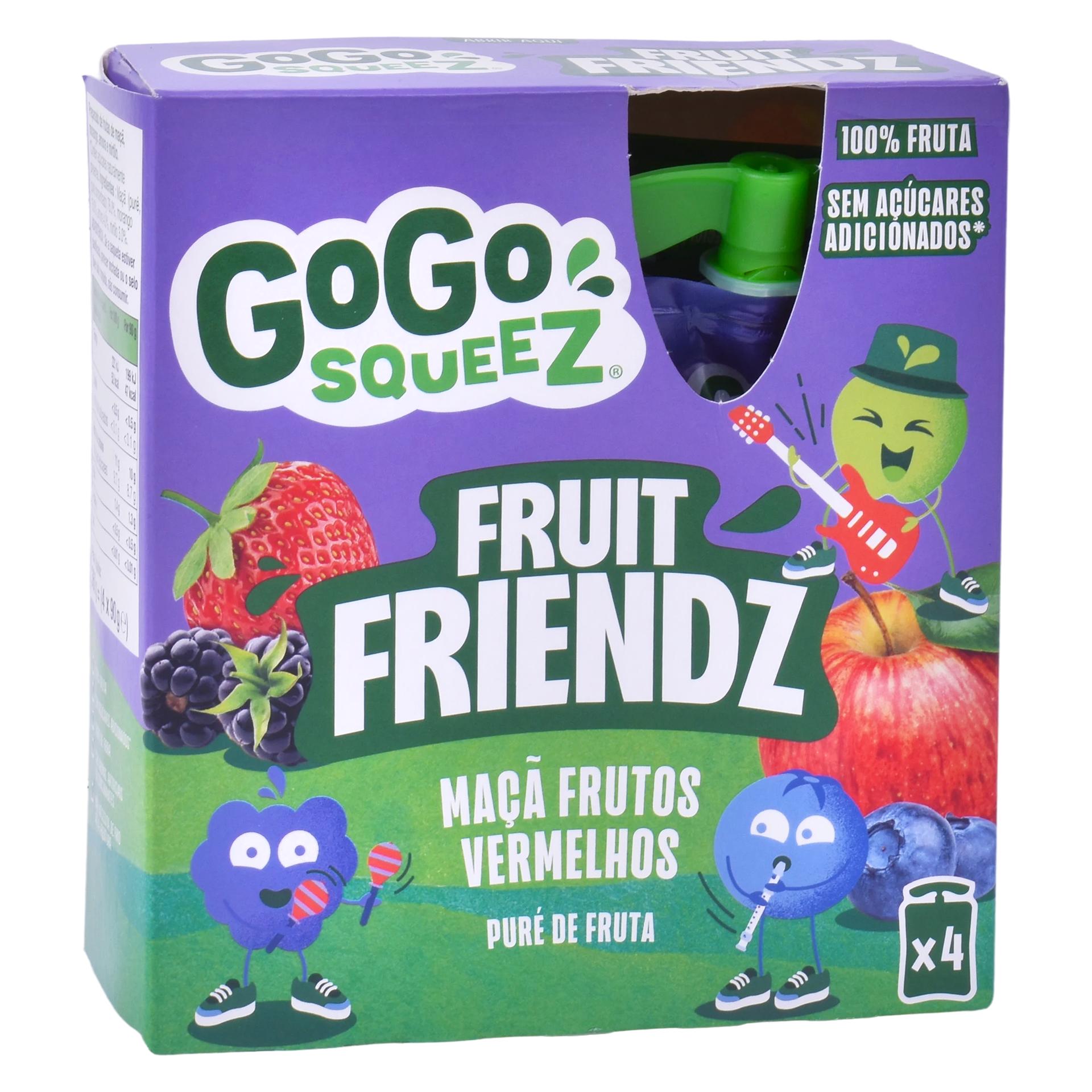 GOGO SQUEEZ MAÇA/F. VERMELHOS 4X90G GOGO SQUEEZ MAÇA/F. VERMELHOS 4X90G
