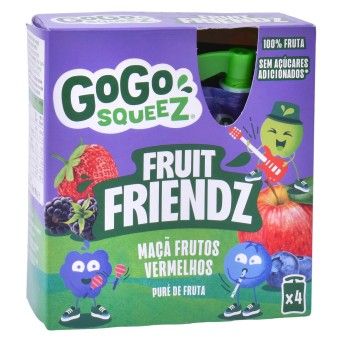 GOGO SQUEEZ MAA/F. VERMELHOS PACK4X90G
