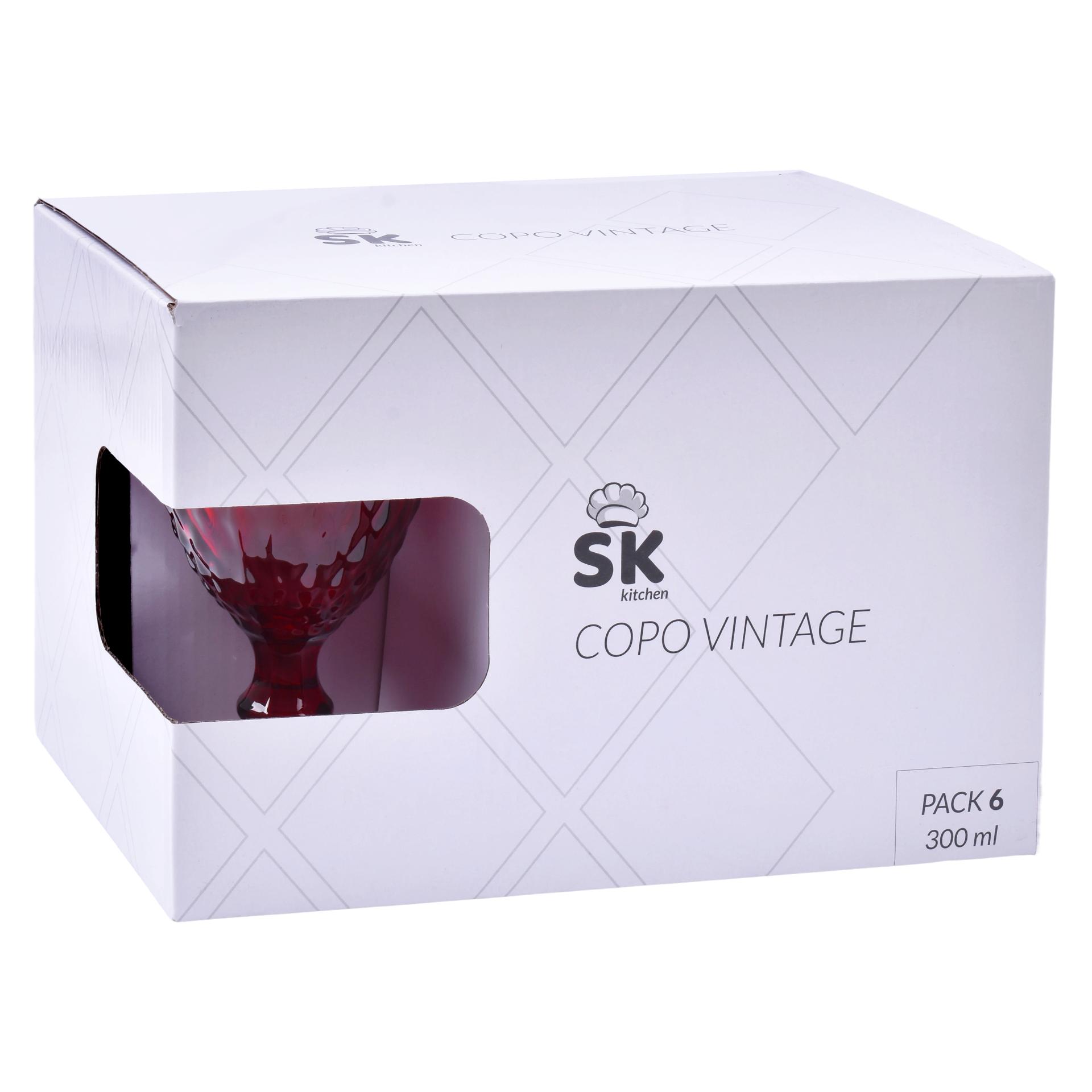 COPO AGUA VERM 300ML 6UN VINTAGE 642-01