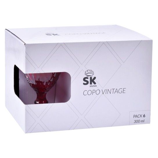 COPO AGUA VERM 300ML 6UN VINTAGE 642-01