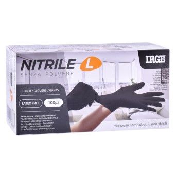 LUVAS NITRILO PRETAS TAM L 100UN