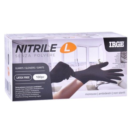 LUVAS NITRILO PRETAS TAM L 100UN