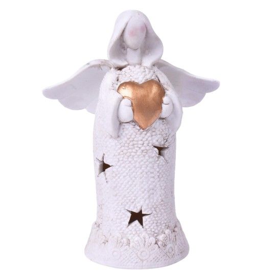 ANJO CERAMICA C/ LUZ 18CM 50431686 LUNA
