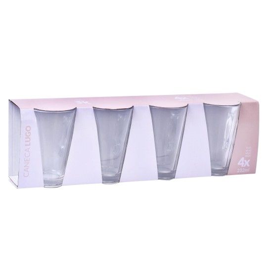 CANECA VIDRO LUGO 232ML 4UN SK 424-47 CX6 CANECA VIDRO LUGO 232ML 4UN SK 424-47 CX6