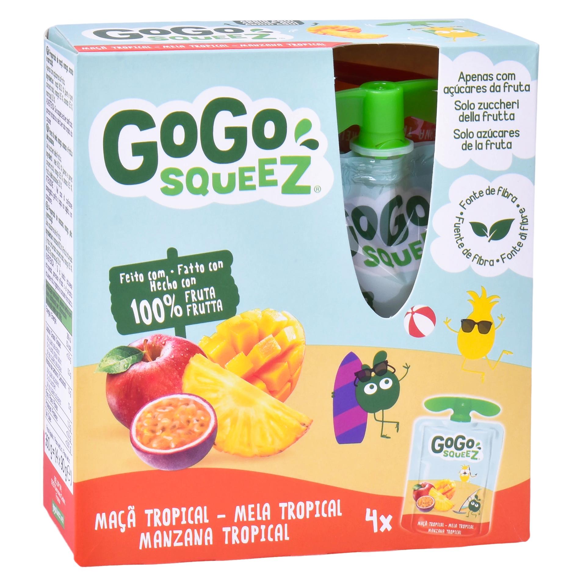 GOGO SQUEEZ MAÇA/TROPICAL 4X90G GOGO SQUEEZ MAÇA/TROPICAL 4X90G