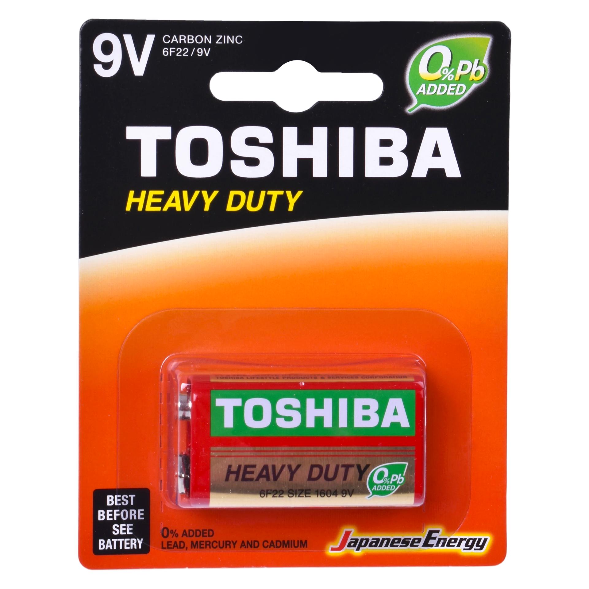PILHA TOSHIBA H. DUTY 6F22KE 9V CX10