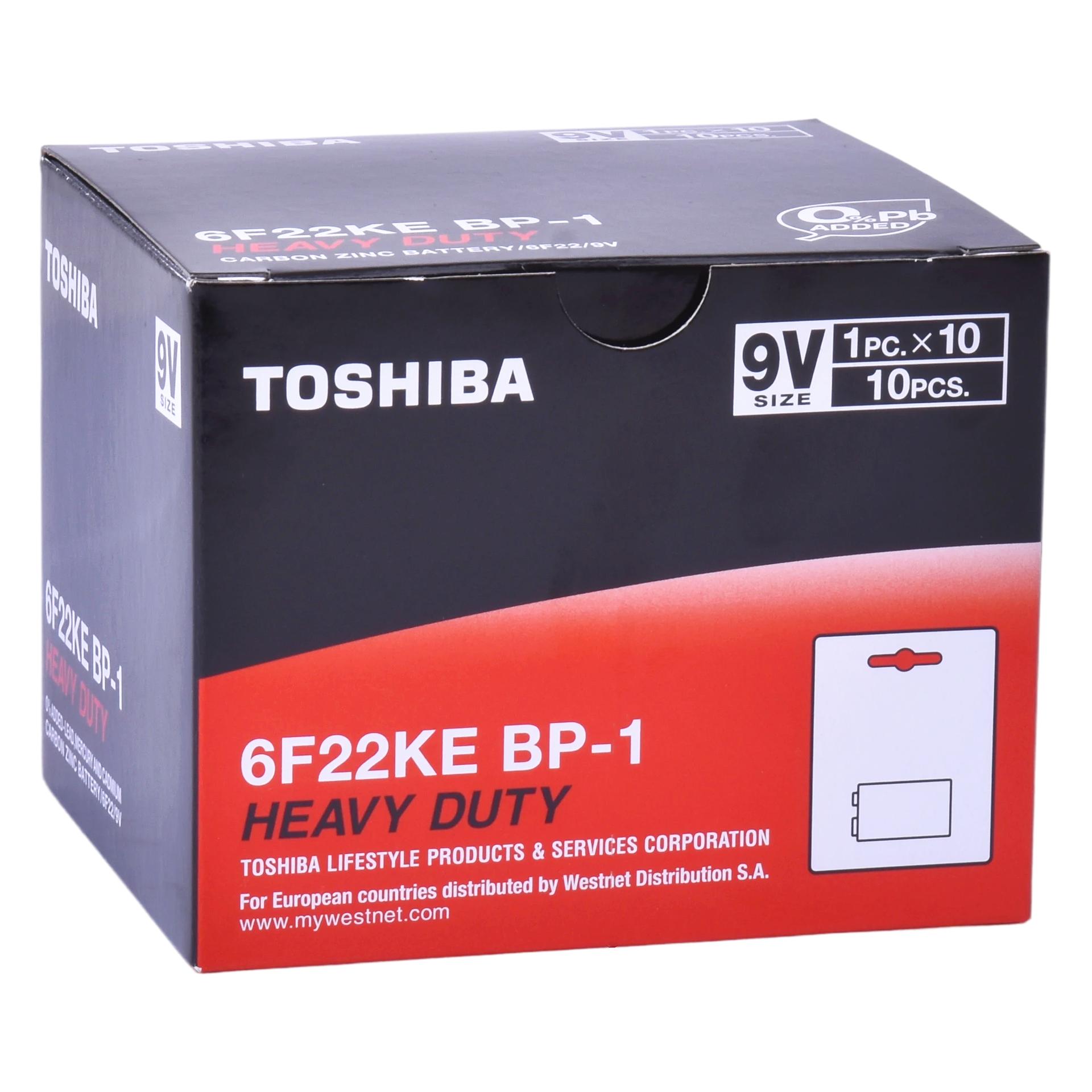 PILHA TOSHIBA H. DUTY 6F22KE 9V CX10