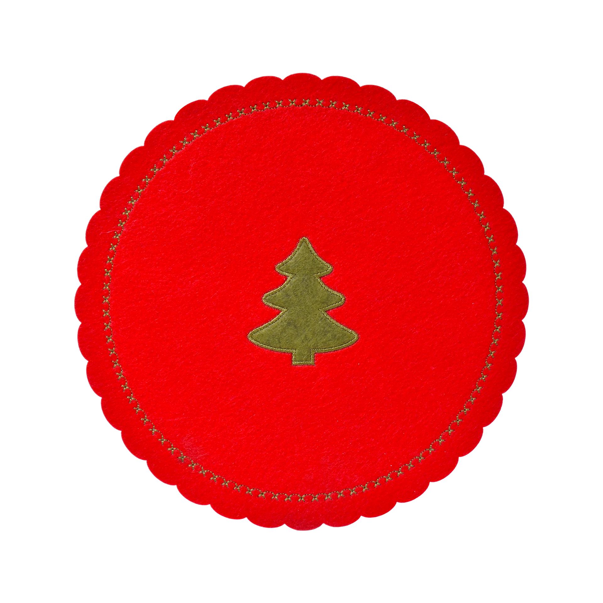 BASE FELTRO NATAL VRM/VRD. 25CM BASE FELTRO NATAL VRM/VRD. 25CM