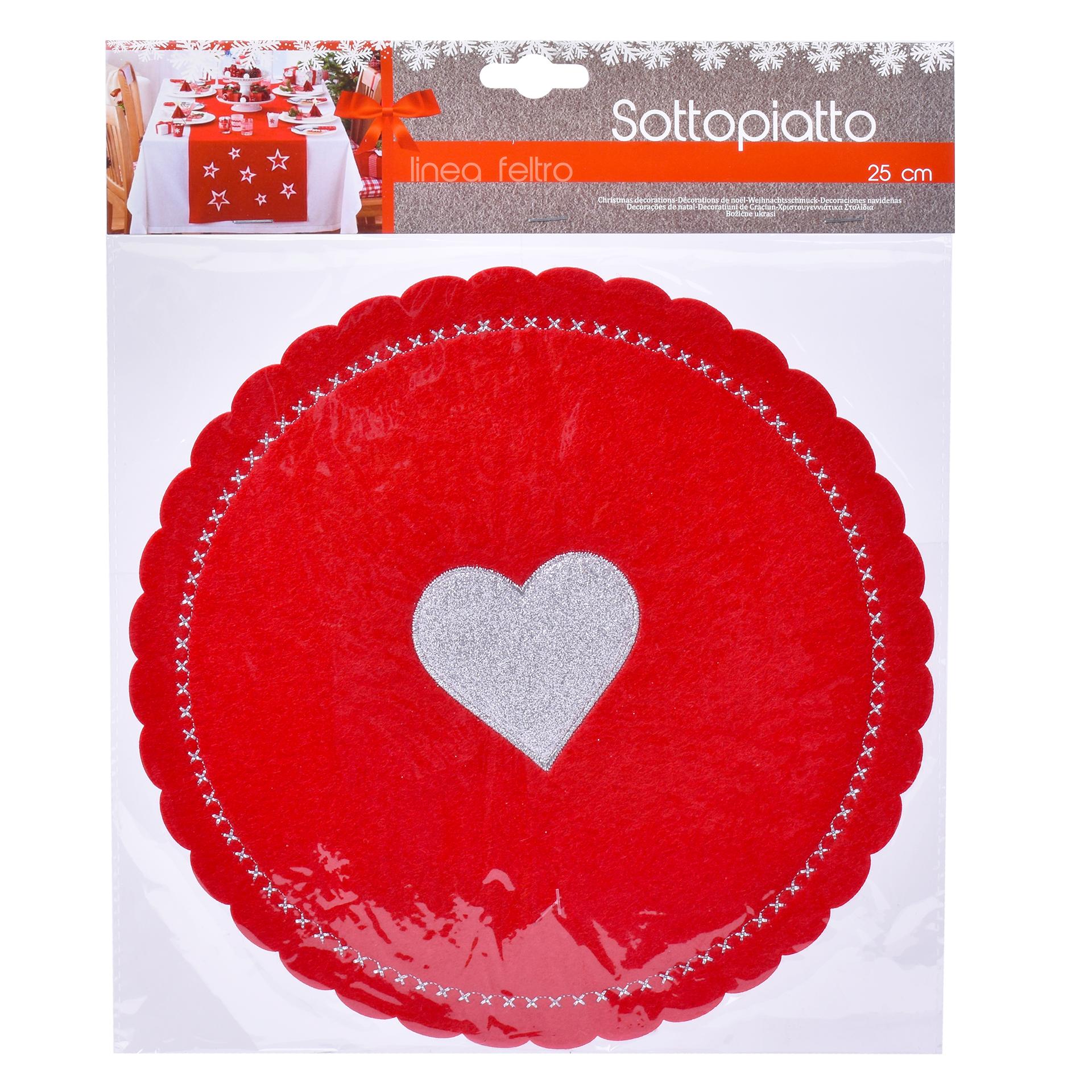 BASE NATAL FELTRO VERM./PRATA 25CM BASE NATAL FELTRO VERM./PRATA 25CM