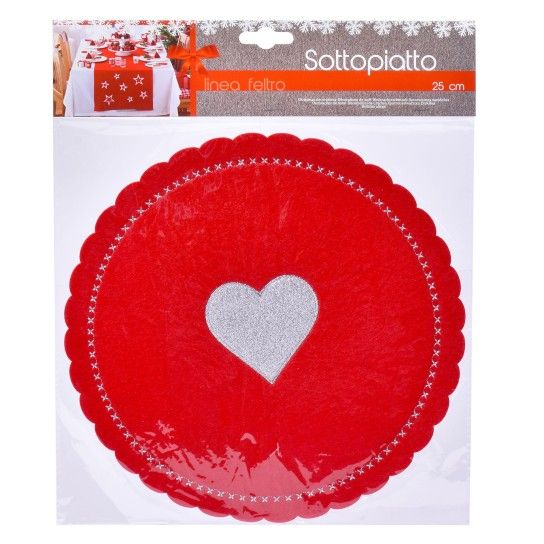 BASE NATAL FELTRO VERM./PRATA 25CM BASE NATAL FELTRO VERM./PRATA 25CM