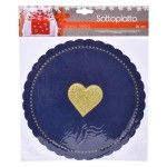 BASE NATAL FELTRO AZUL/OURO 25CM BASE NATAL FELTRO AZUL/OURO 25CM