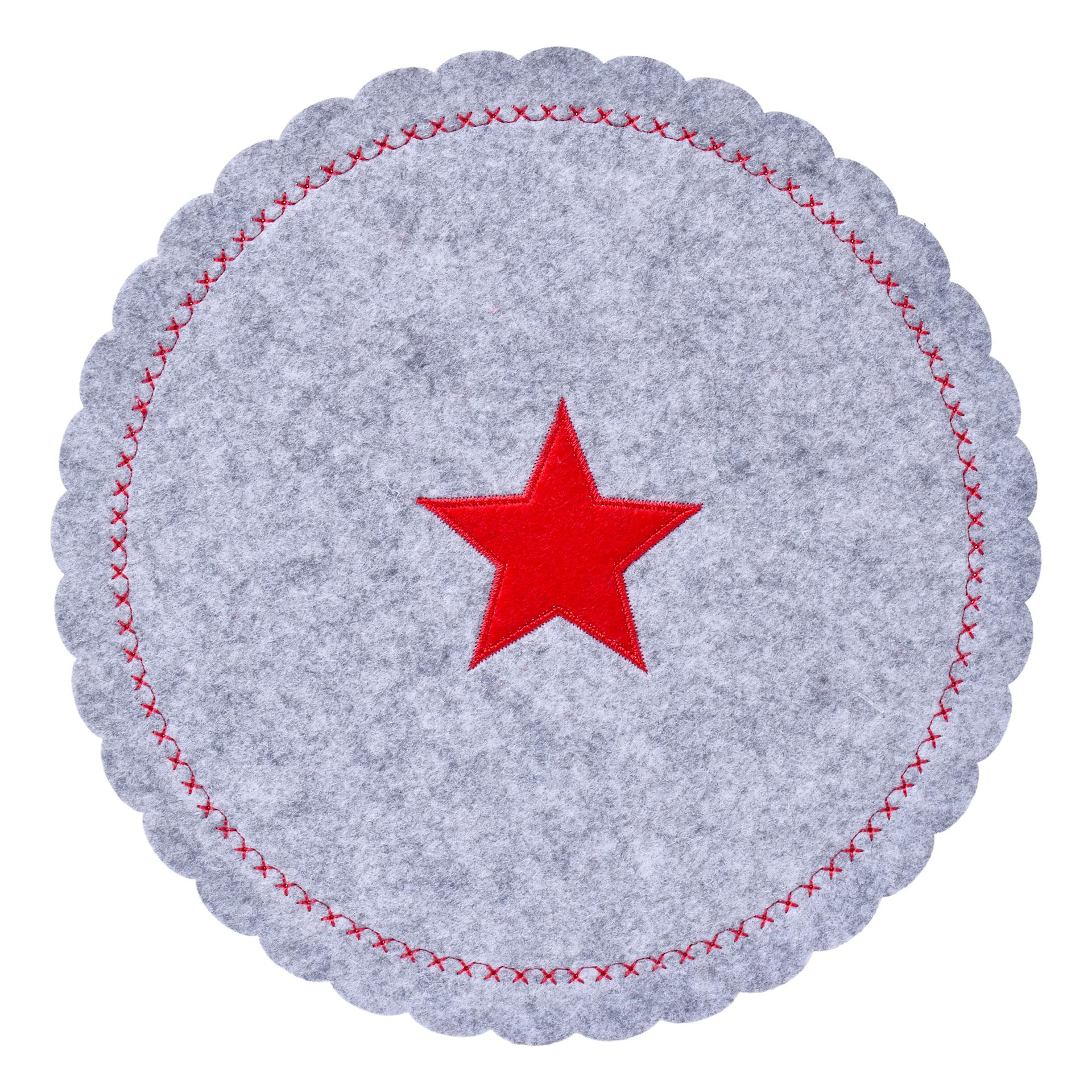 BASE FELTRO NATAL CINZ/VRM. 25CM BASE FELTRO NATAL CINZ/VRM. 25CM