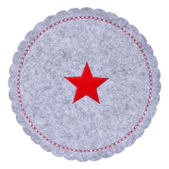 BASE FELTRO NATAL CINZ/VRM. 25CM BASE FELTRO NATAL CINZ/VRM. 25CM