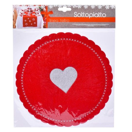 BASE NATAL FELTRO VERM./PRATA 35CM