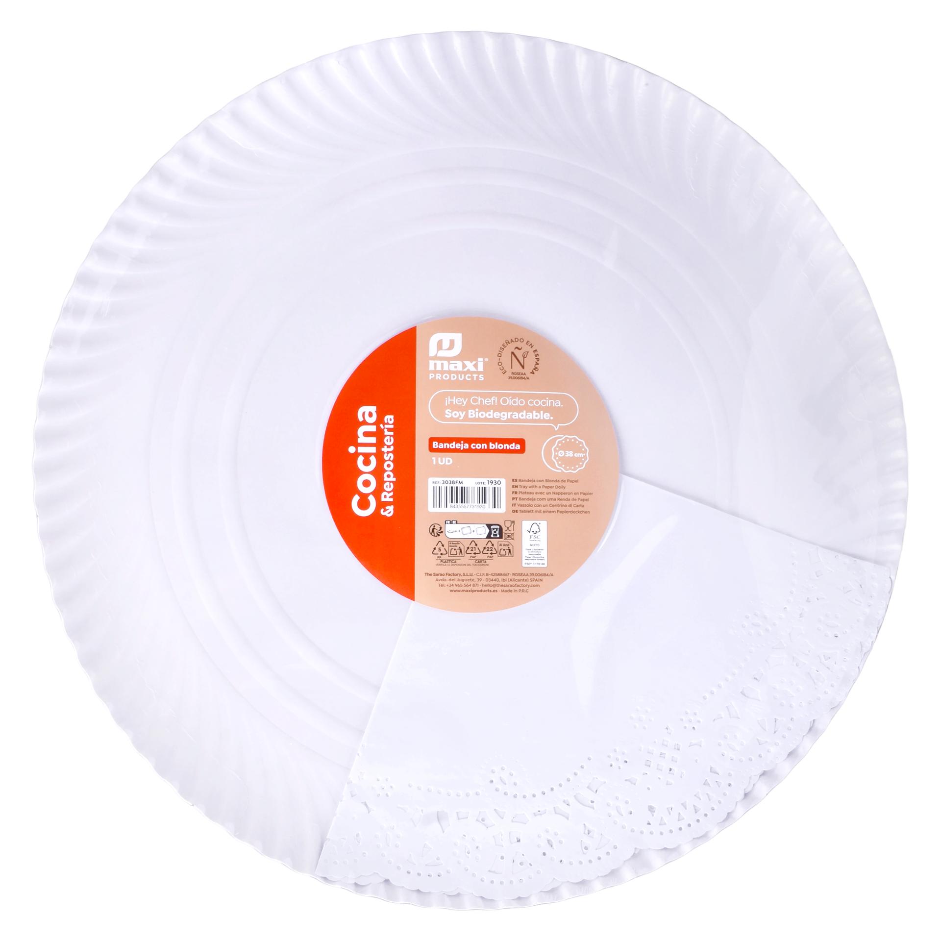 BANDEJA RED C/ NAPRON 1UN 38CM CX72