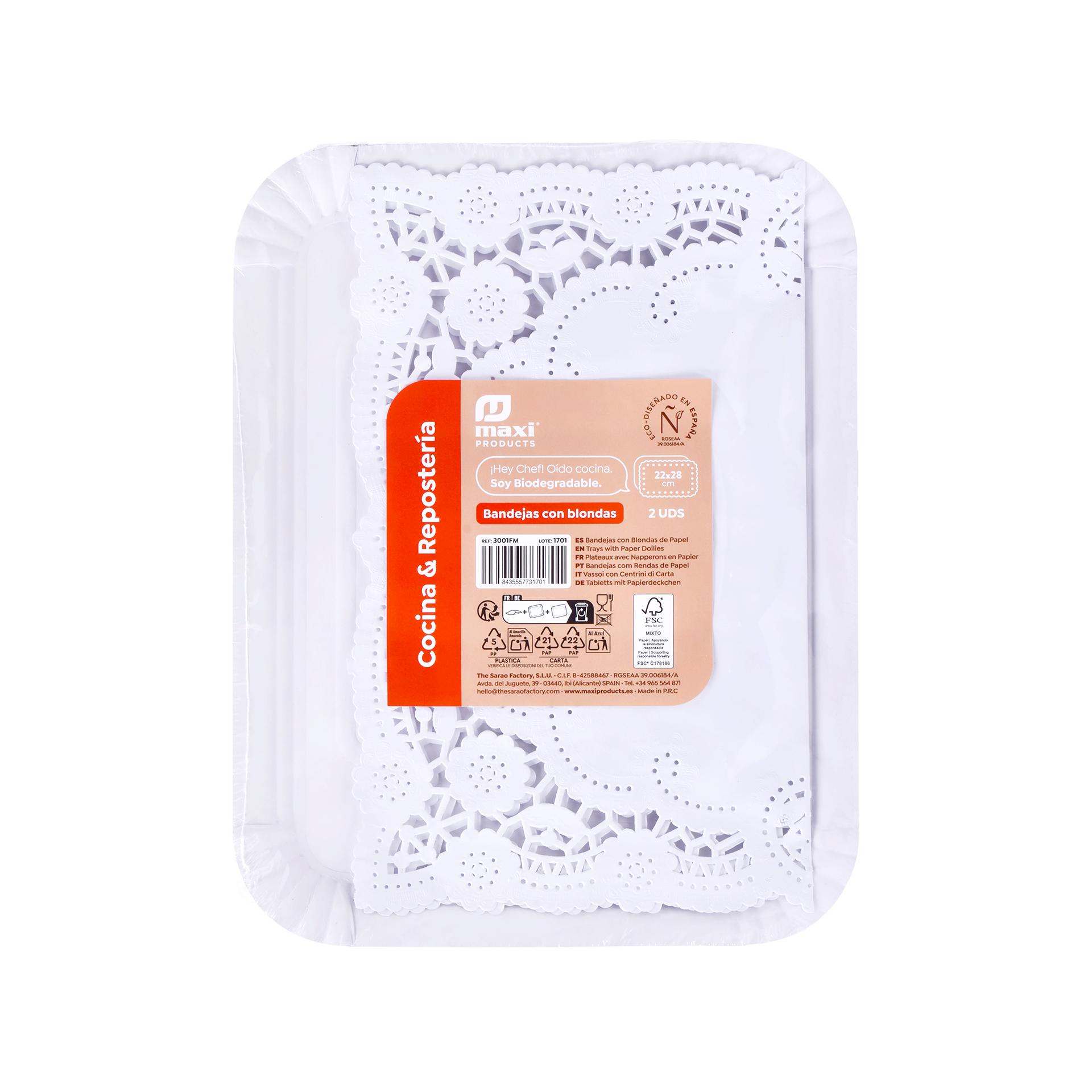 BANDEJA RET C/ NAPRON 2UN 22X28CM CX72 BANDEJA RET C/ NAPRON 2UN 22X28CM CX72