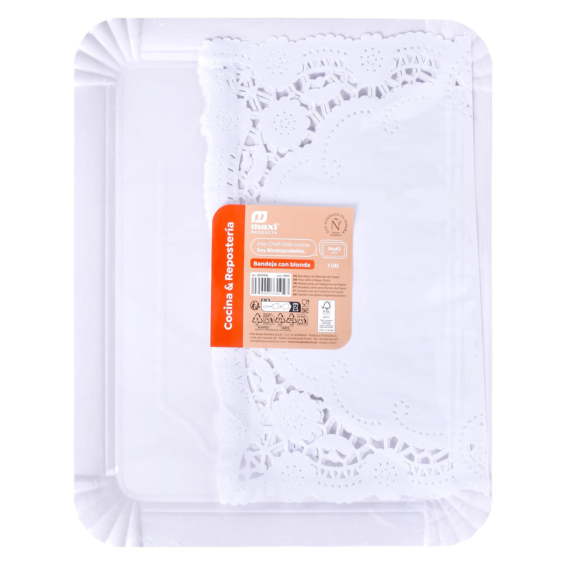 BANDEJA RET C/ NAPRON 1UN 34X42CM CX72 BANDEJA RET C/ NAPRON 1UN 34X42CM CX72