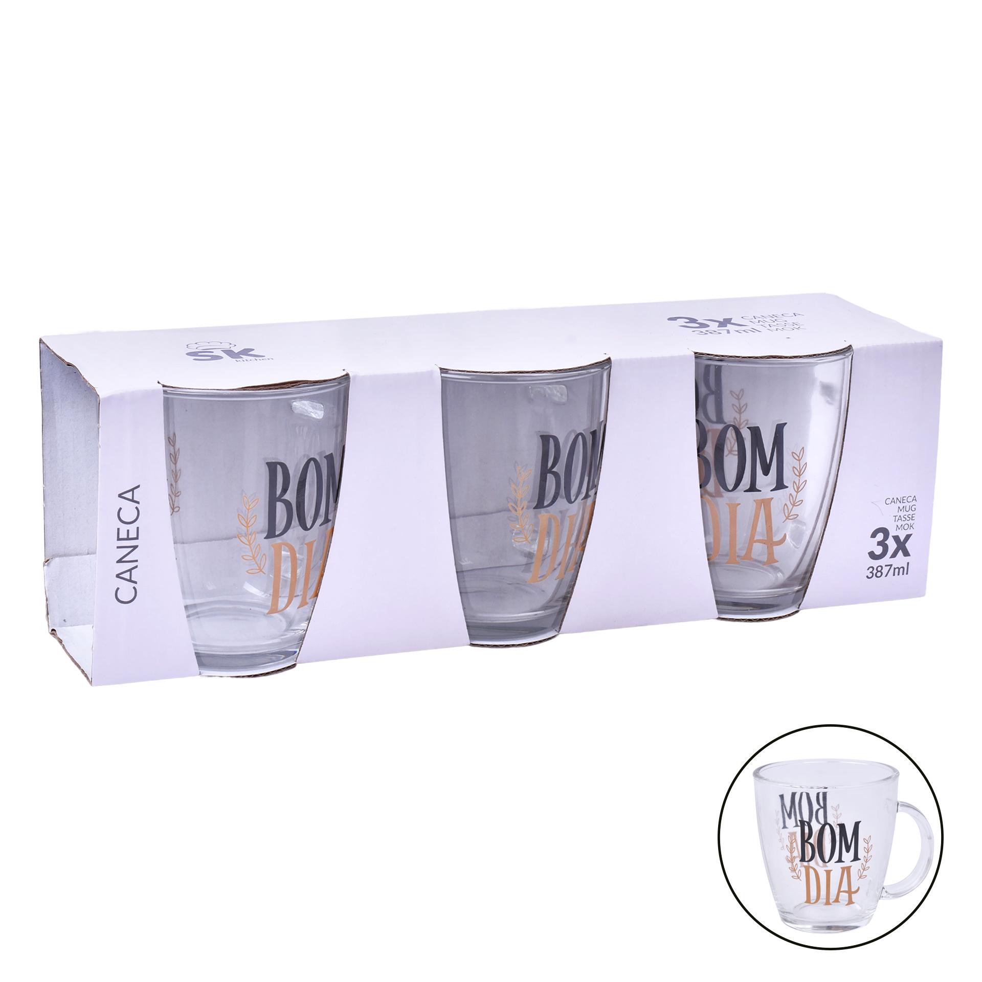 CANECA VIDRO 387ML 3UN SK 424-78 CX12 CANECA VIDRO 387ML 3UN SK 424-78 CX12