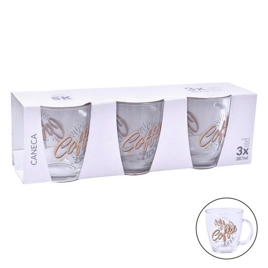 CANECA VIDRO 387ML 3UN SK 424-75 CX12 CANECA VIDRO 387ML 3UN SK 424-75 CX12