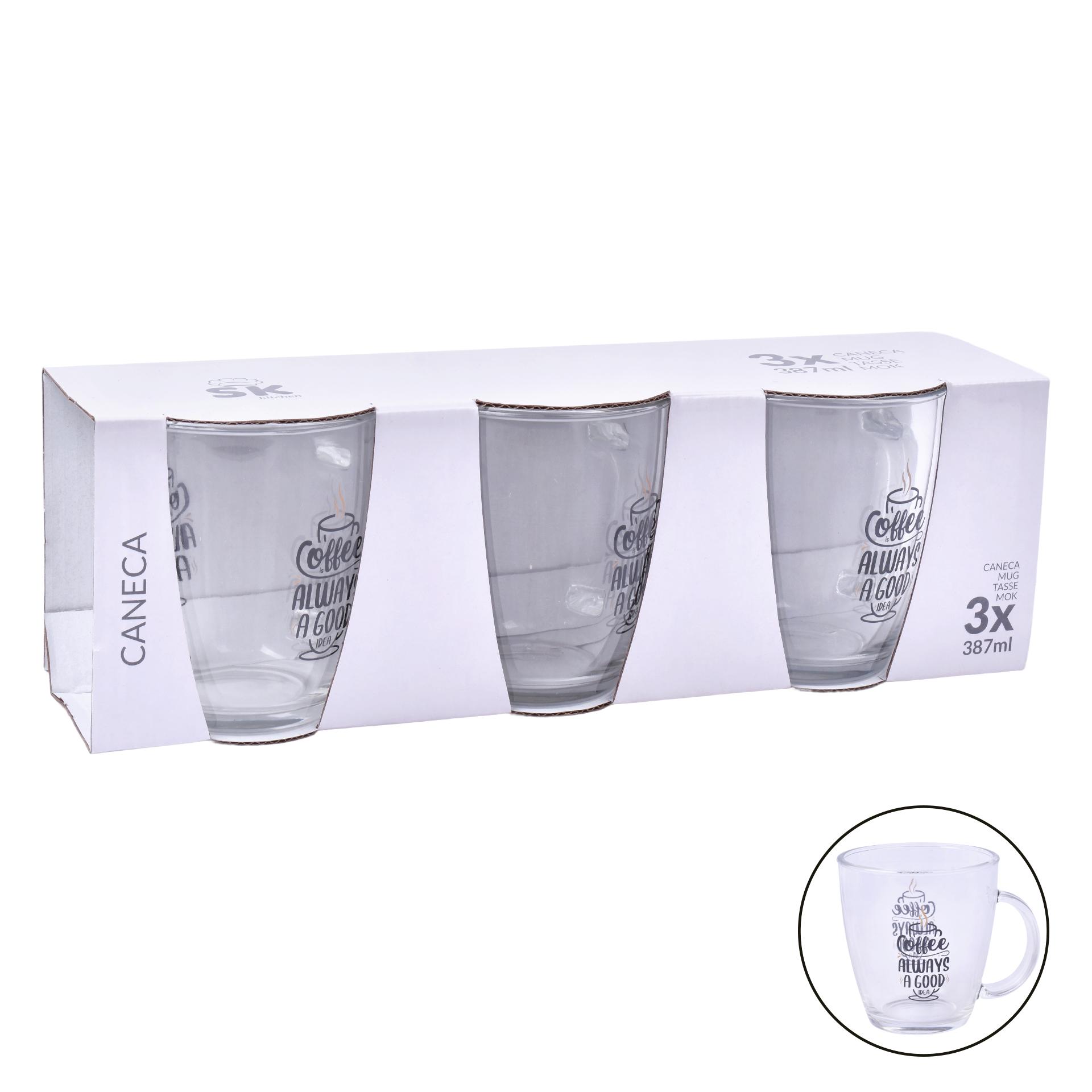 CANECA VIDRO 387ML 3UN SK 424-76 CX12 CANECA VIDRO 387ML 3UN SK 424-76 CX12