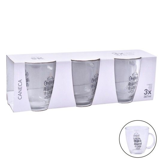 CANECA VIDRO 387ML 3UN SK 424-76 CX12 CANECA VIDRO 387ML 3UN SK 424-76 CX12