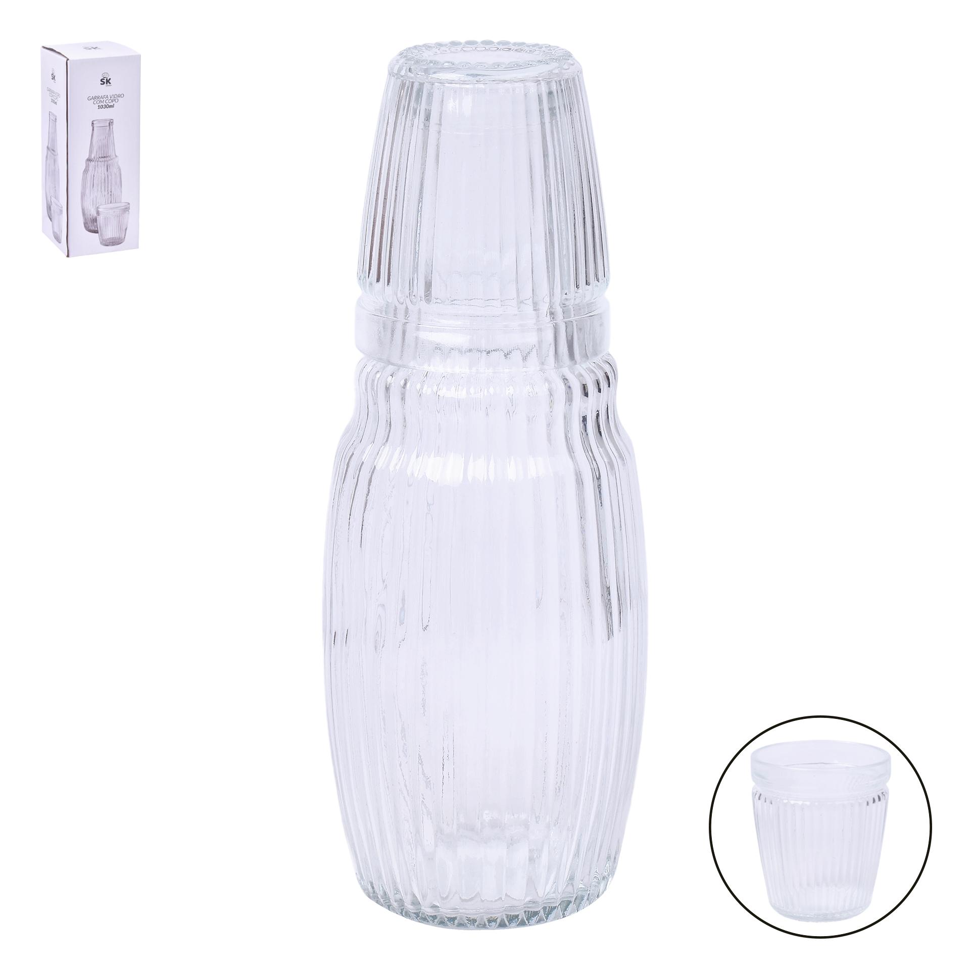 GARRAFA VIDRO C/COPO 1030ML SK 424-61 CX12 GARRAFA VIDRO C/COPO 1030ML SK 424-61 CX12