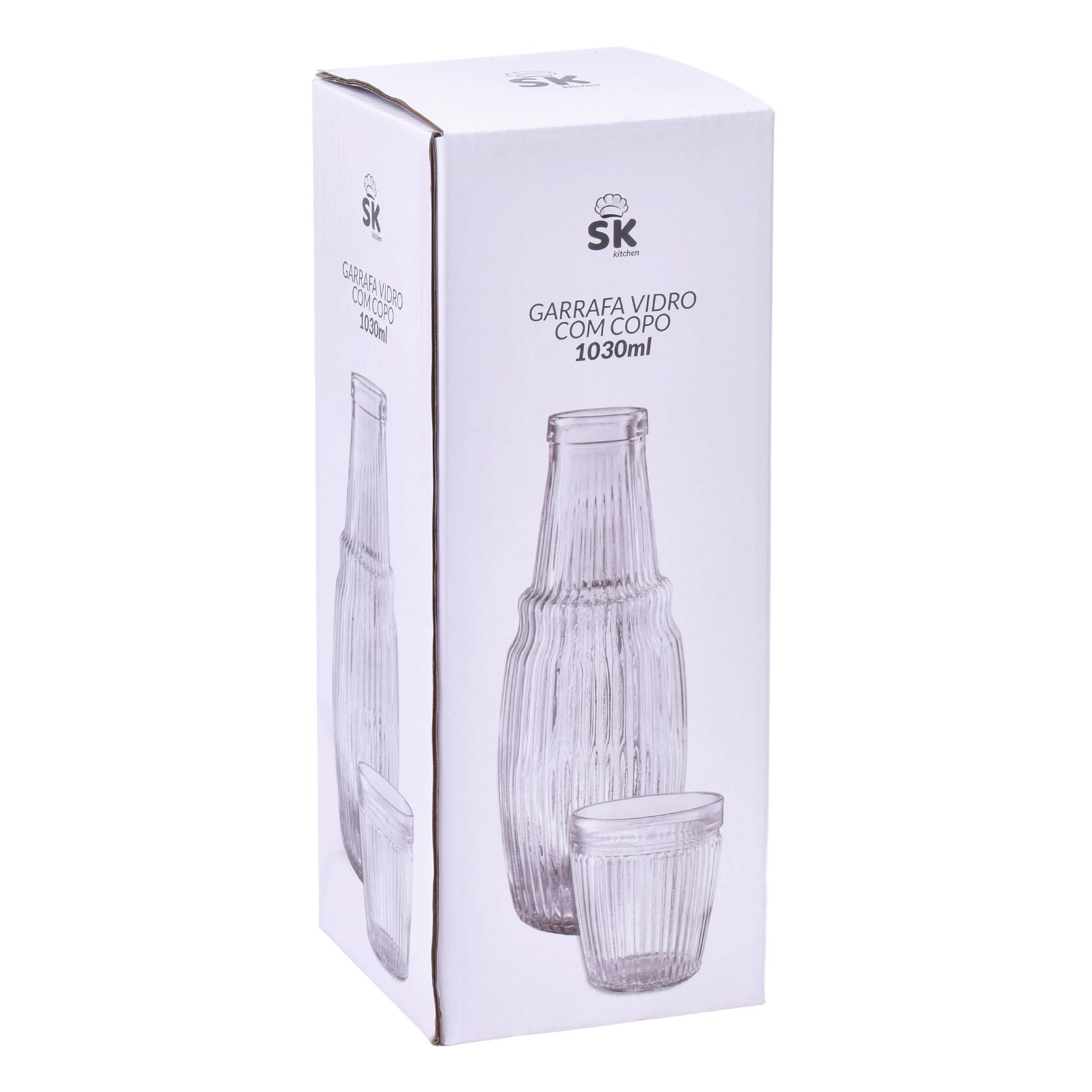 GARRAFA VIDRO C/COPO 1030ML SK 424-61 CX12 GARRAFA VIDRO C/COPO 1030ML SK 424-61 CX12