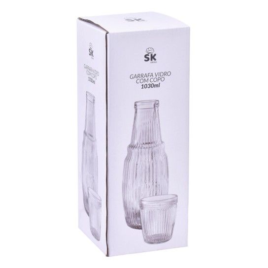 GARRAFA VIDRO C/COPO 1030ML SK 424-61 CX12 GARRAFA VIDRO C/COPO 1030ML SK 424-61 CX12