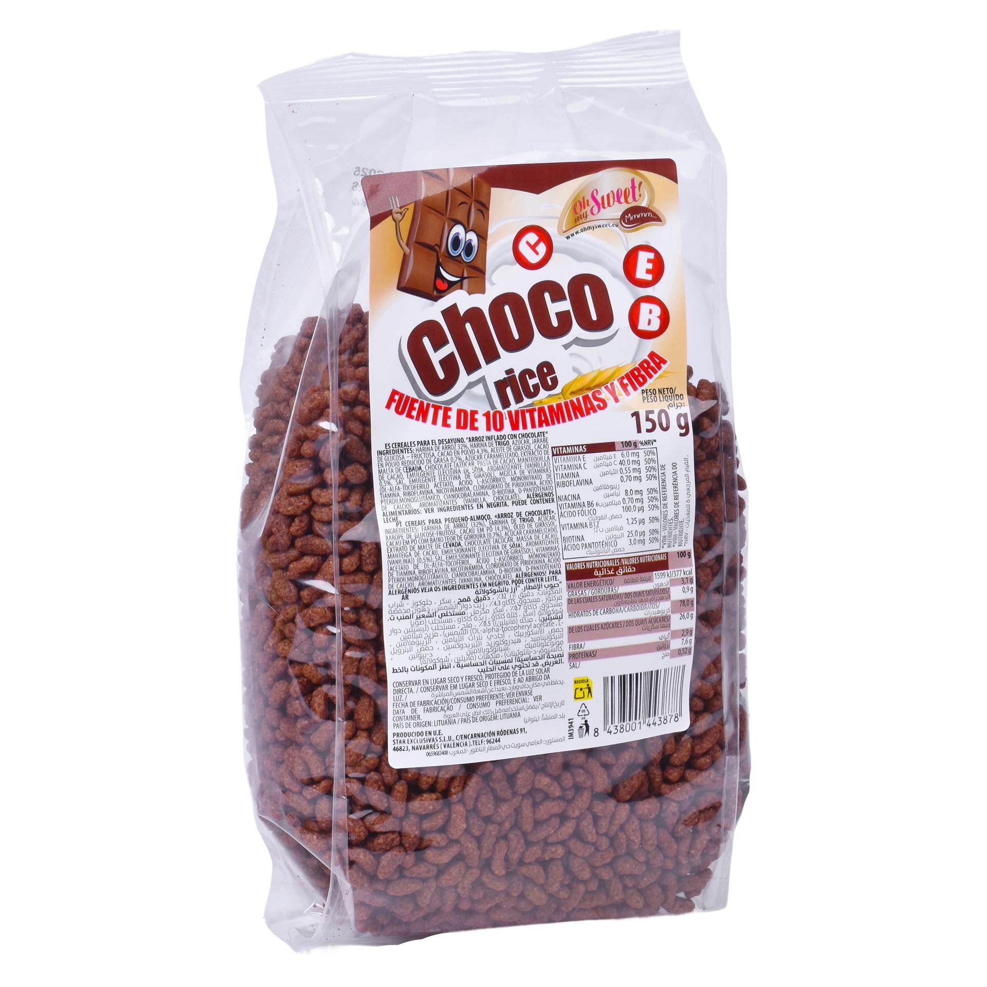 CEREAIS MY SWEET CHOCO RICEL 150GR