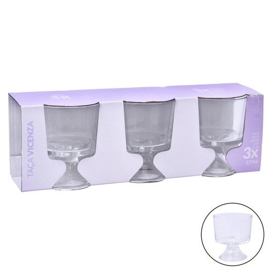 TAÇA VIDRO C/PE SET3UN 424-37 TAÇA VIDRO C/PE SET3UN 424-37