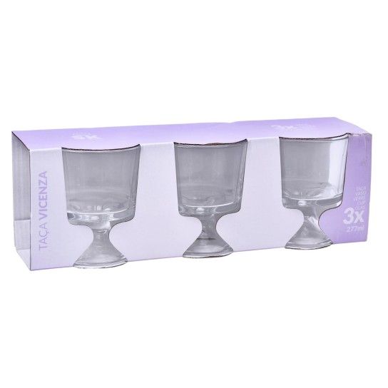 TAÇA VIDRO C/PE SET3UN 424-37 TAÇA VIDRO C/PE SET3UN 424-37