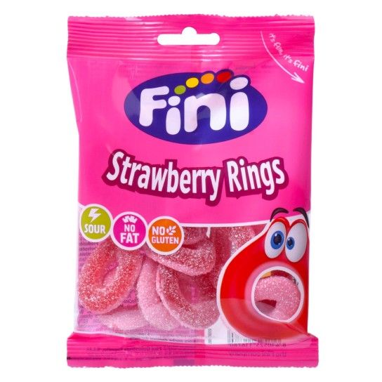 FINI GOMAS STRAWBERRY RINGS 90G CX12 FINI GOMAS STRAWBERRY RINGS 90G CX12