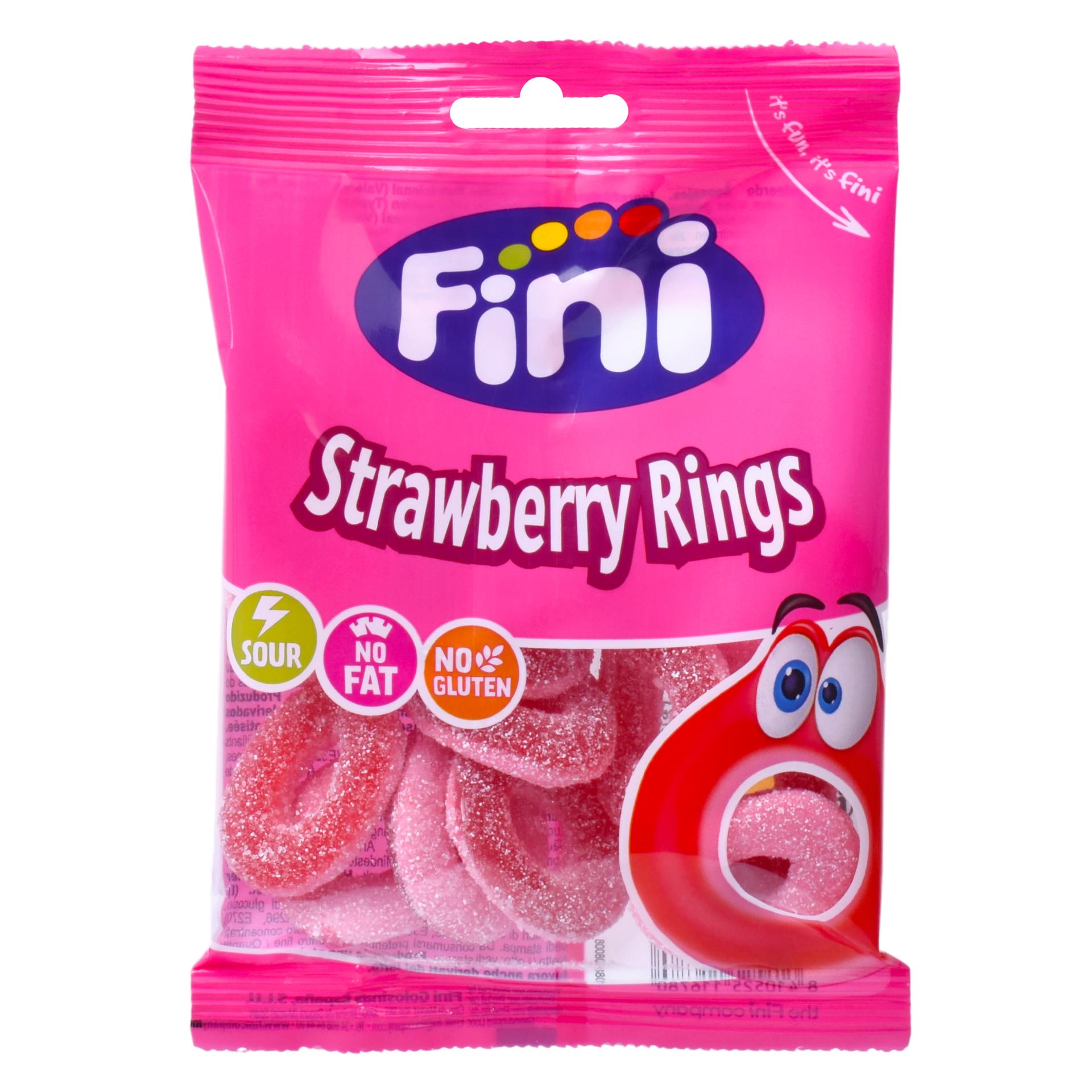 FINI GOMAS STRAWBERRY RINGS 90G CX12 FINI GOMAS STRAWBERRY RINGS 90G CX12
