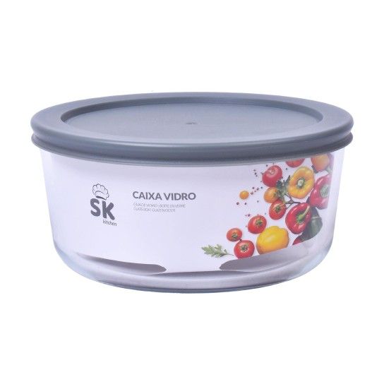 CAIXA VIDRO REDONDO 950ML SK 163-11 CAIXA VIDRO REDONDO 950ML SK 163-11