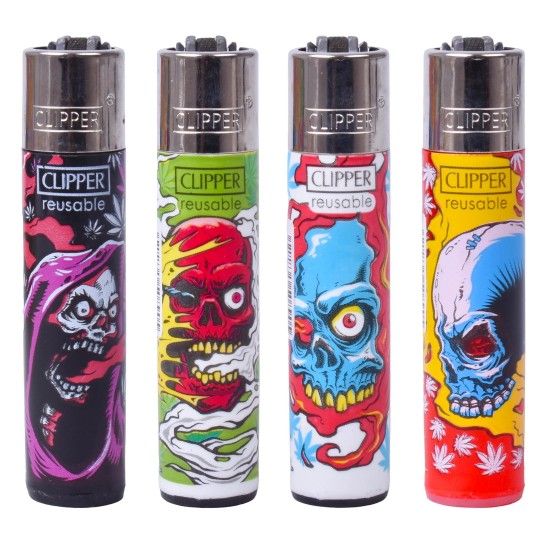 ISQUEIRO CLIPPER 48UN REUT. WEED SKULLS 1 ISQUEIRO CLIPPER 48UN REUT. WEED SKULLS 1