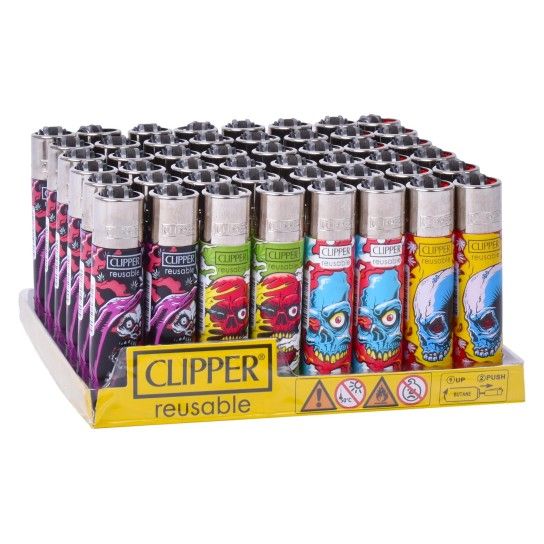 ISQUEIRO CLIPPER 48UN REUT. WEED SKULLS 1 ISQUEIRO CLIPPER 48UN REUT. WEED SKULLS 1