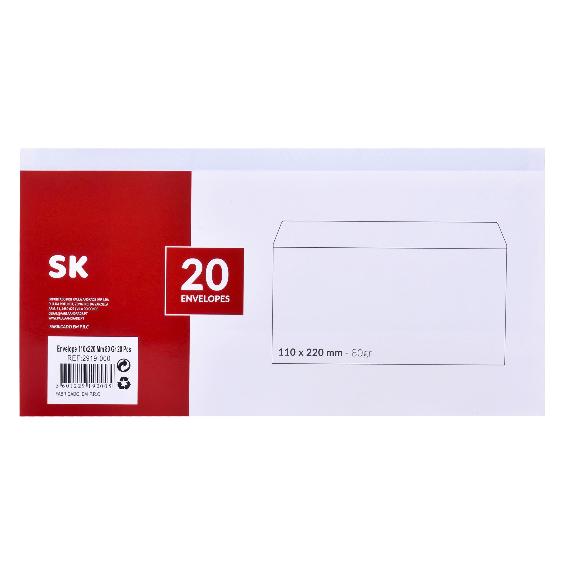 ENVELOPE 110X220 20UN 2919-000 CX120 ENVELOPE 110X220 20UN 2919-000 CX120