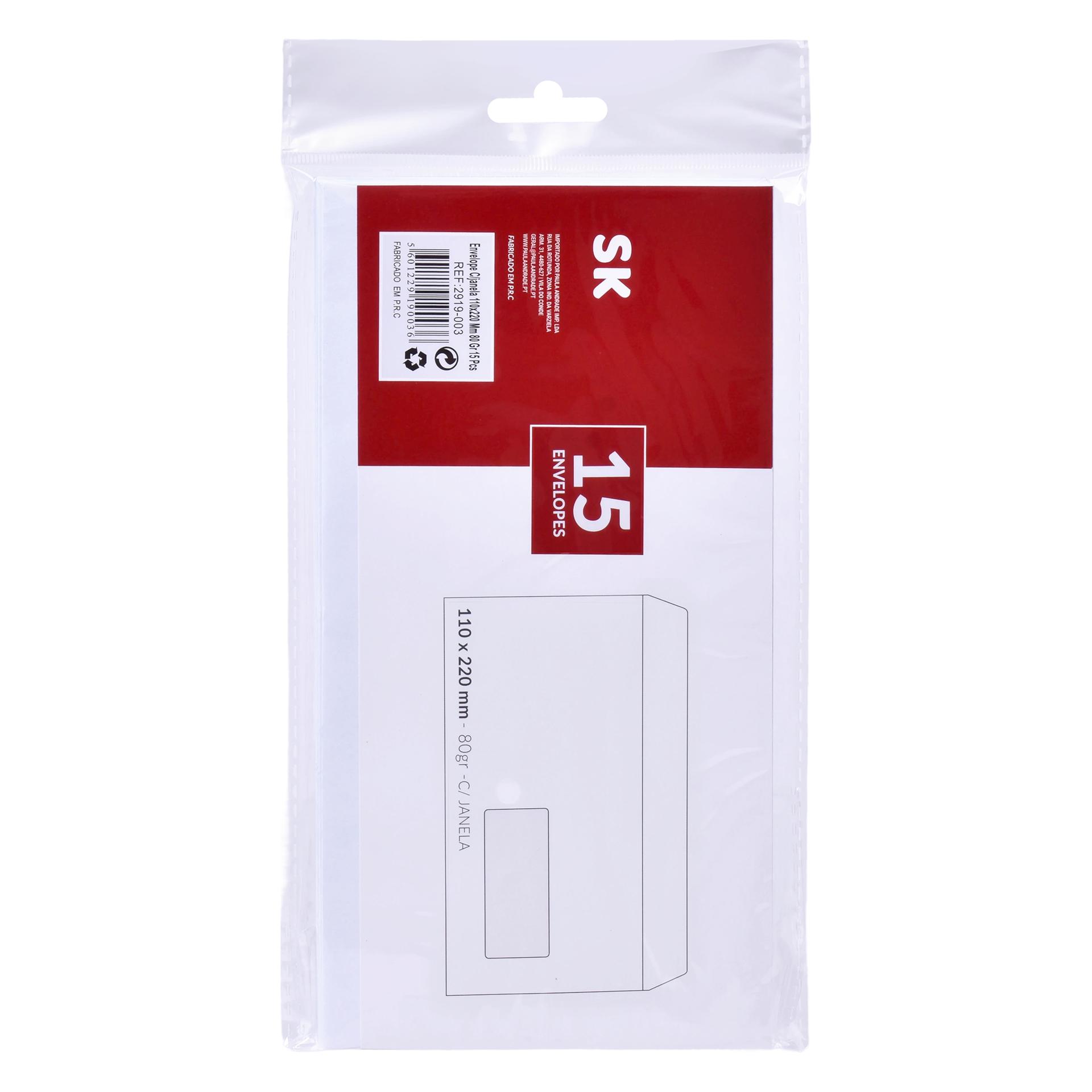 ENVELOPE JAN 110X220 15UN 2919-003 CX120 ENVELOPE JAN 110X220 15UN 2919-003 CX120