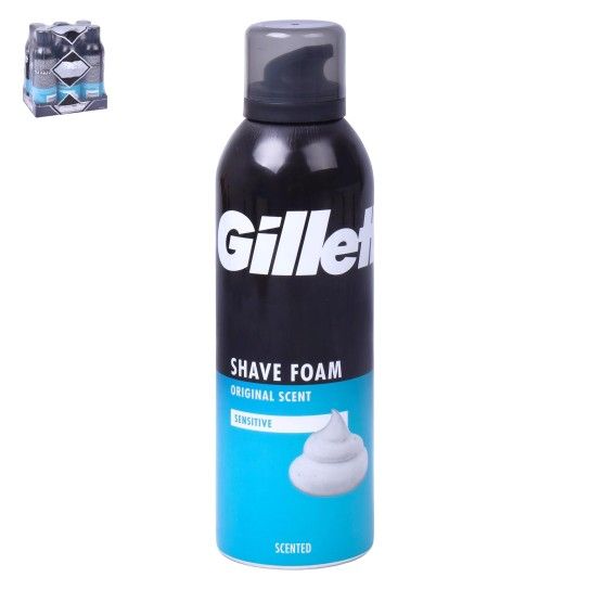 GILLETTE ESPUMA BARBE SENSIV 200ML CX6 GILLETTE ESPUMA BARBE SENSIV 200ML CX6
