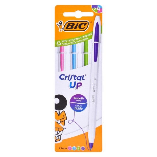 CONJ 4 CANETAS BIC CRISTAL UP CORES