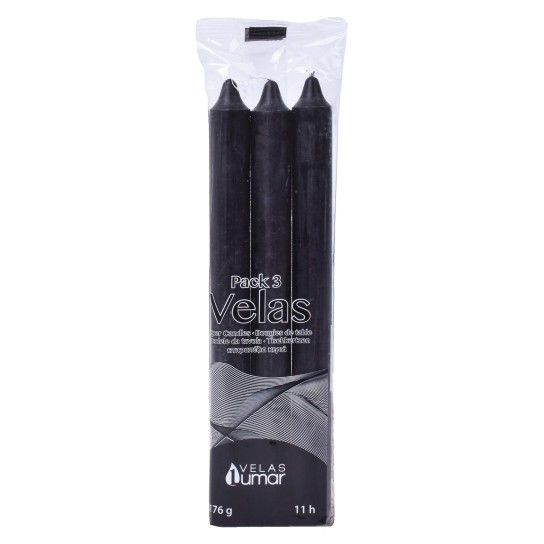 VELAS PACK 3PRETAS CX12 VELAS PACK 3PRETAS CX12