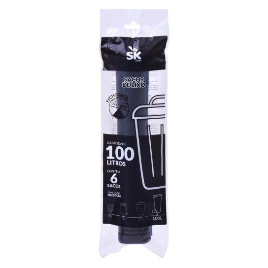 SACO LIXO 100L PRETO6U SK 3924-004 CX50 SACO LIXO 100L PRETO6U SK 3924-004 CX50