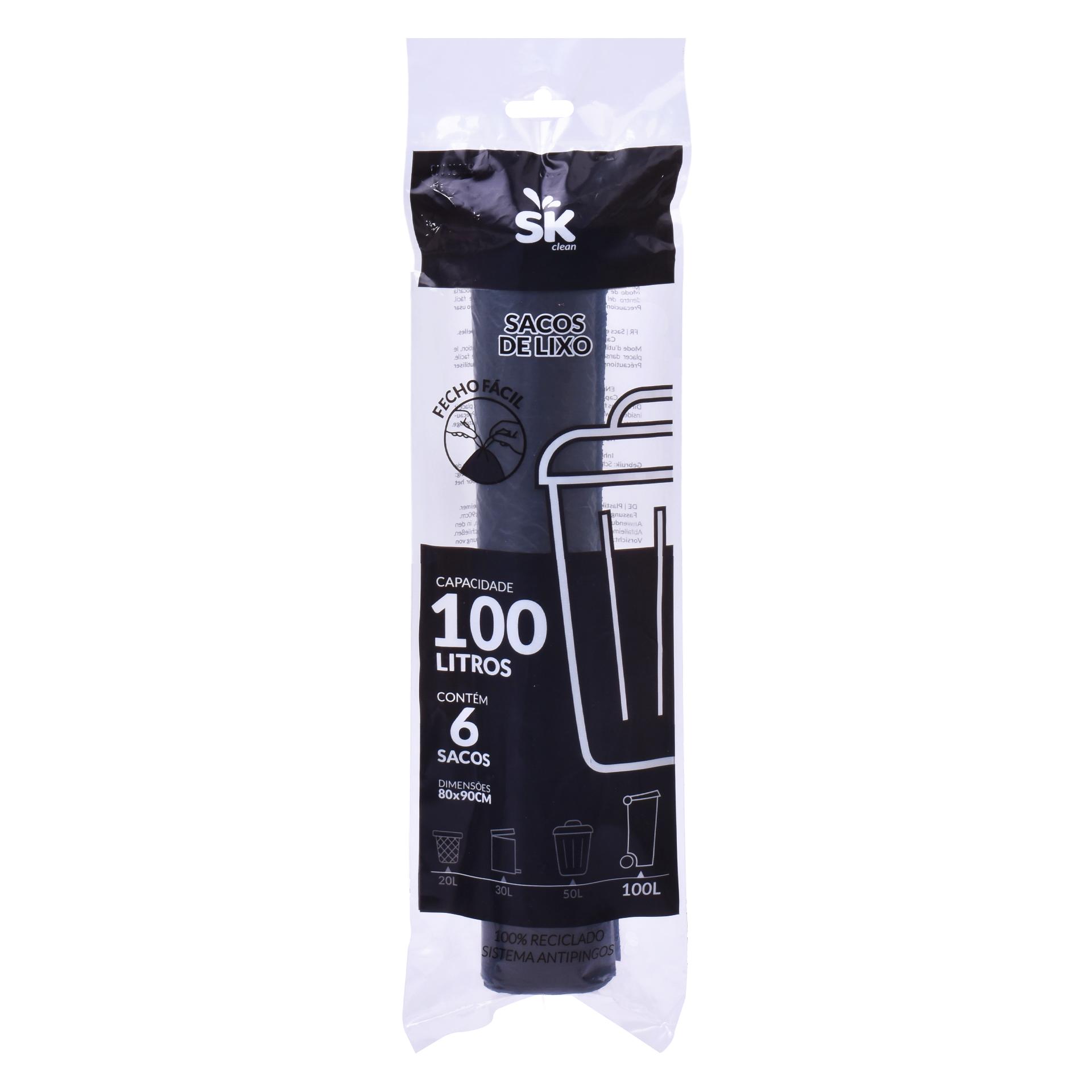 SACO LIXO 100L PRETO6U SK 3924-004 CX50 SACO LIXO 100L PRETO6U SK 3924-004 CX50