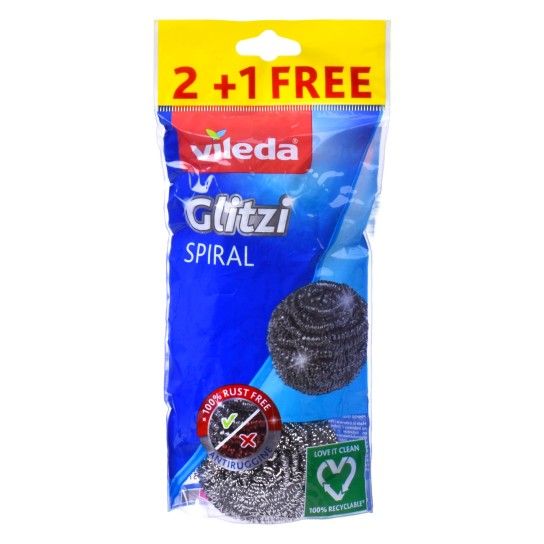 VILEDA ESFREGAO ESPIRAL AÇO INOX PACK 2+1 VILEDA ESFREGAO ESPIRAL AÇO INOX PACK 2+1