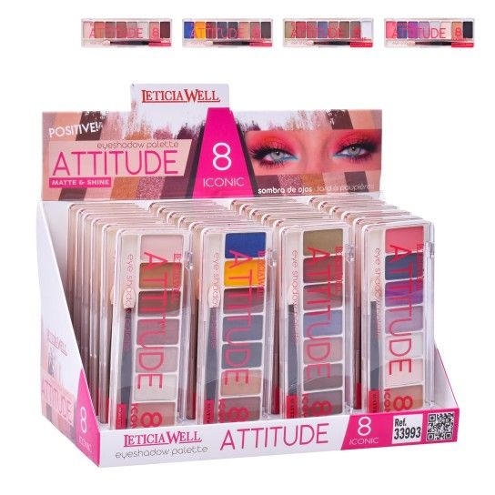 PALETA SOMBRAS 8 CORES ATTITUDE 33993 CX24